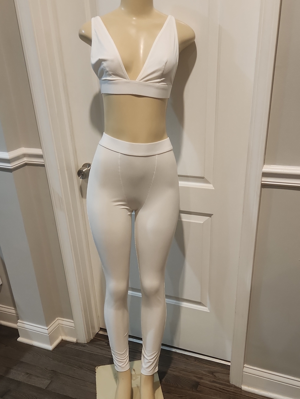 Women's White High-Rise Performance Leggings